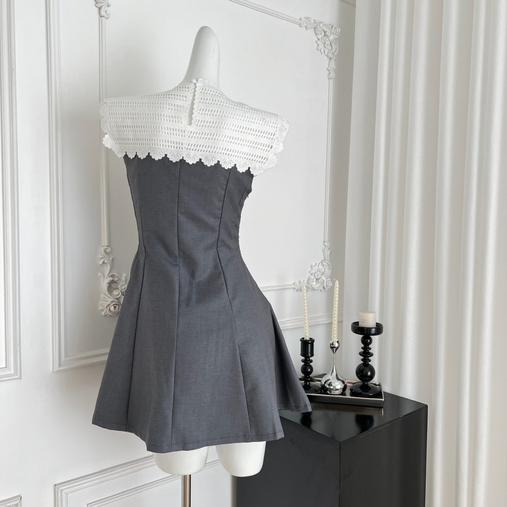 France style A-line T-back summer sleeveless dress