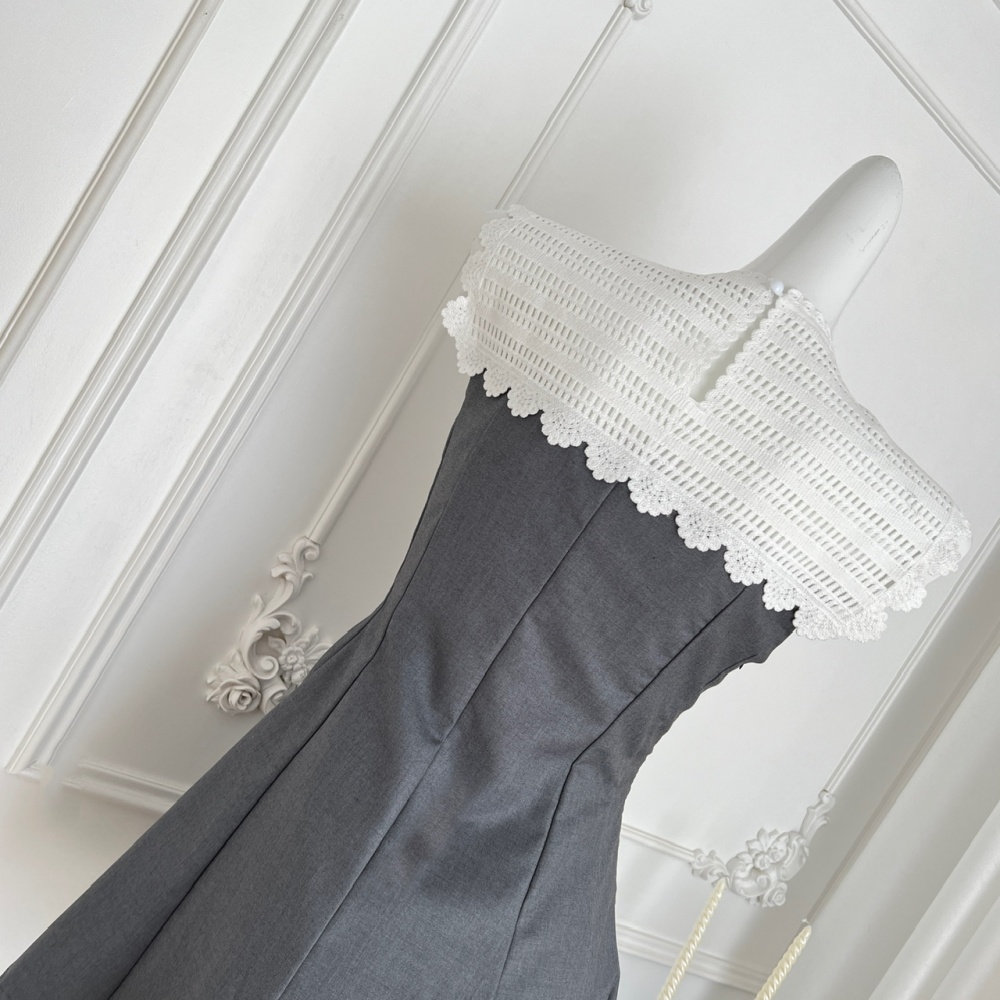 France style A-line T-back summer sleeveless dress