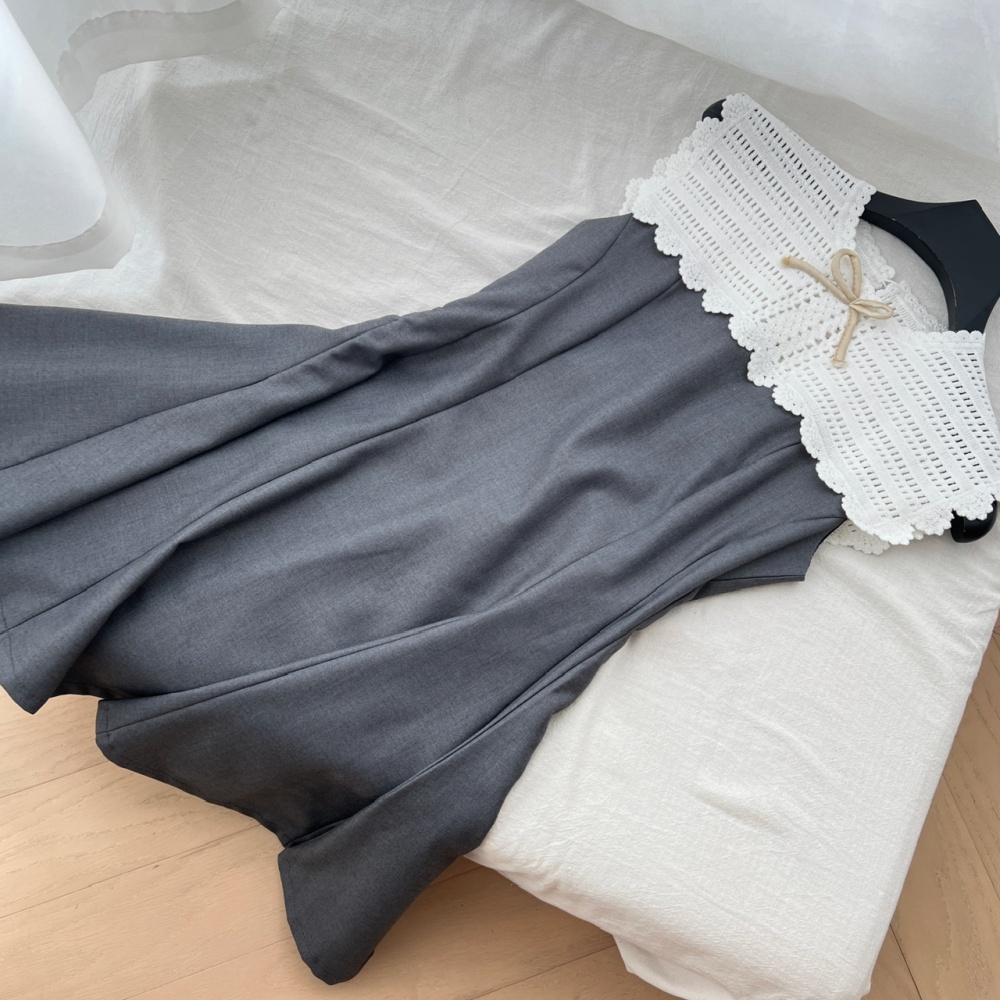 France style A-line T-back summer sleeveless dress