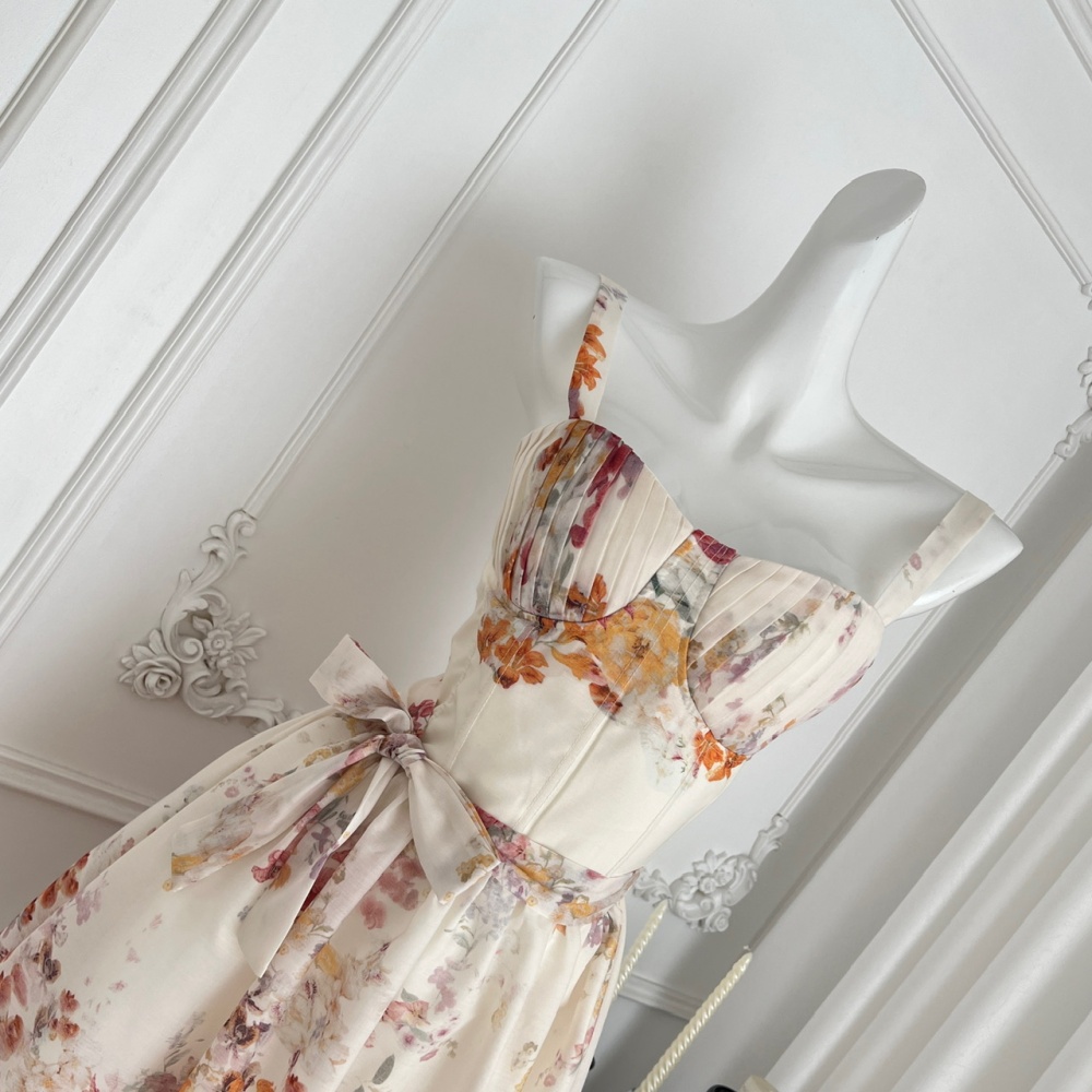 Frenum sling printing short dress