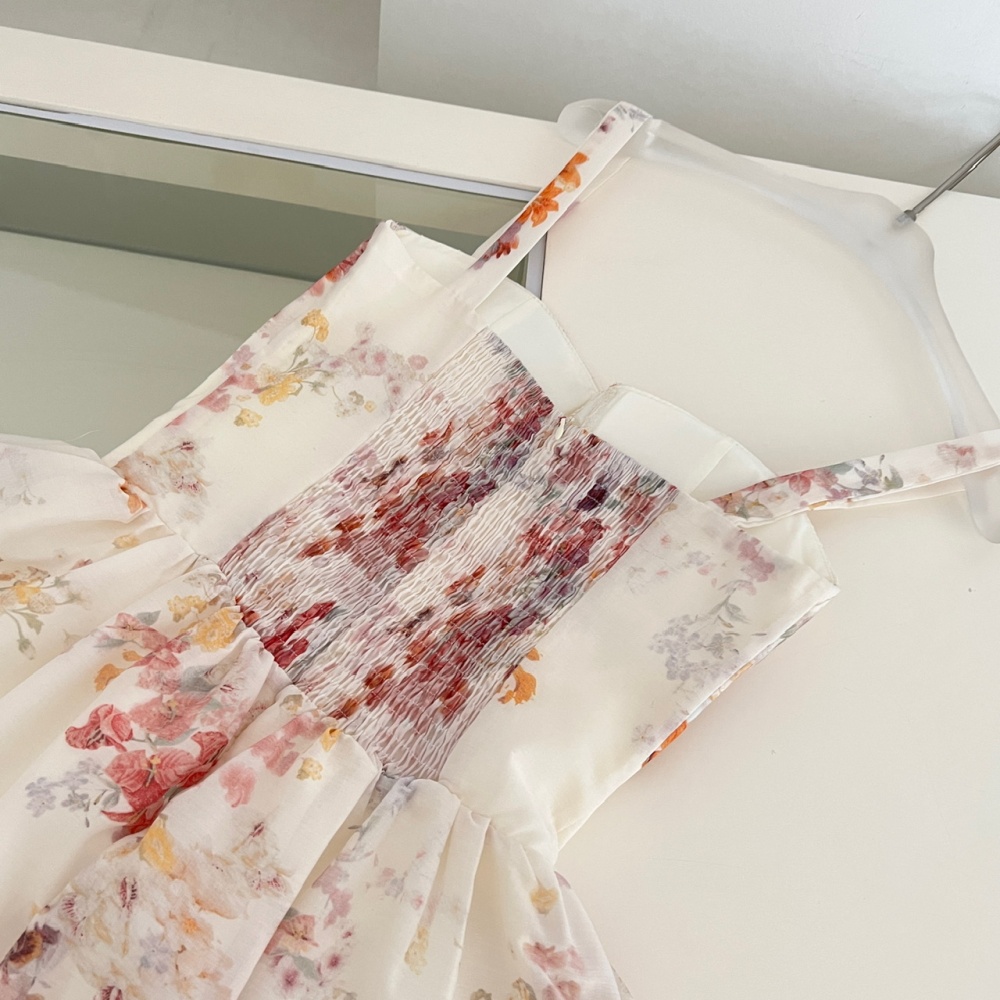 Frenum sling printing short dress