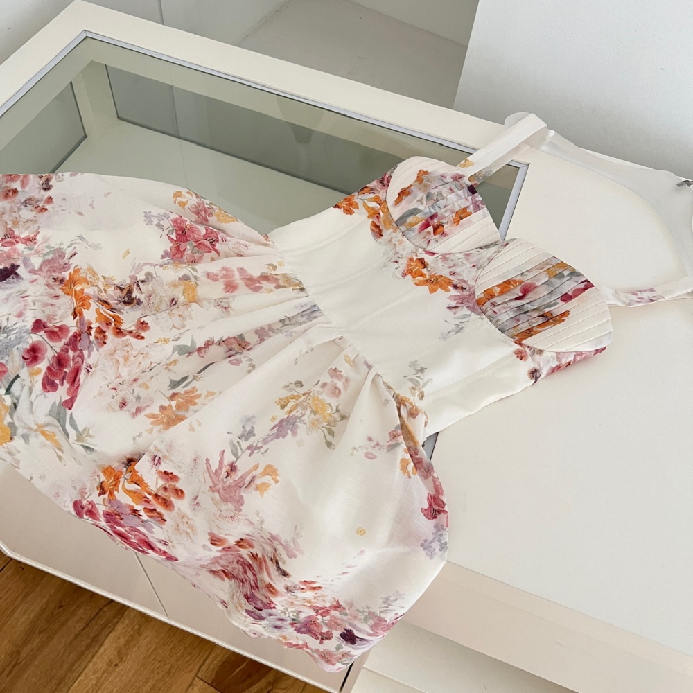 Frenum sling printing short dress