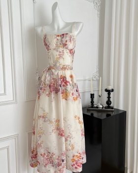 Sleeveless frenum long dress