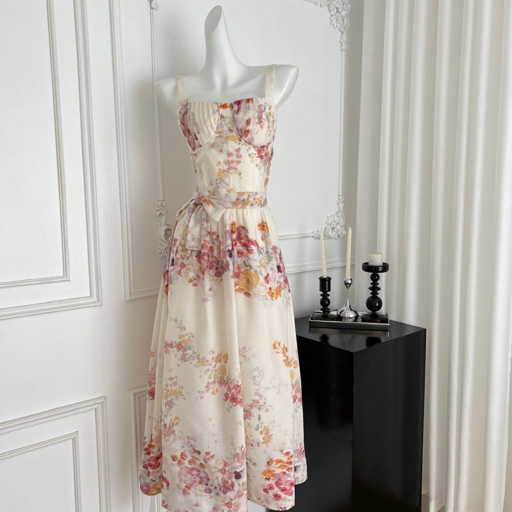 Sleeveless frenum long dress