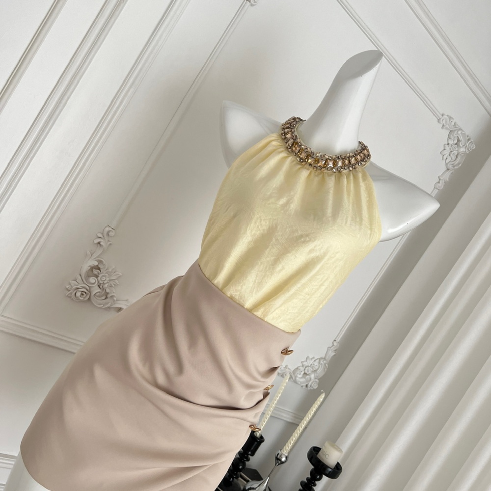 Chiffon skirt high waist tops 2pcs set for women