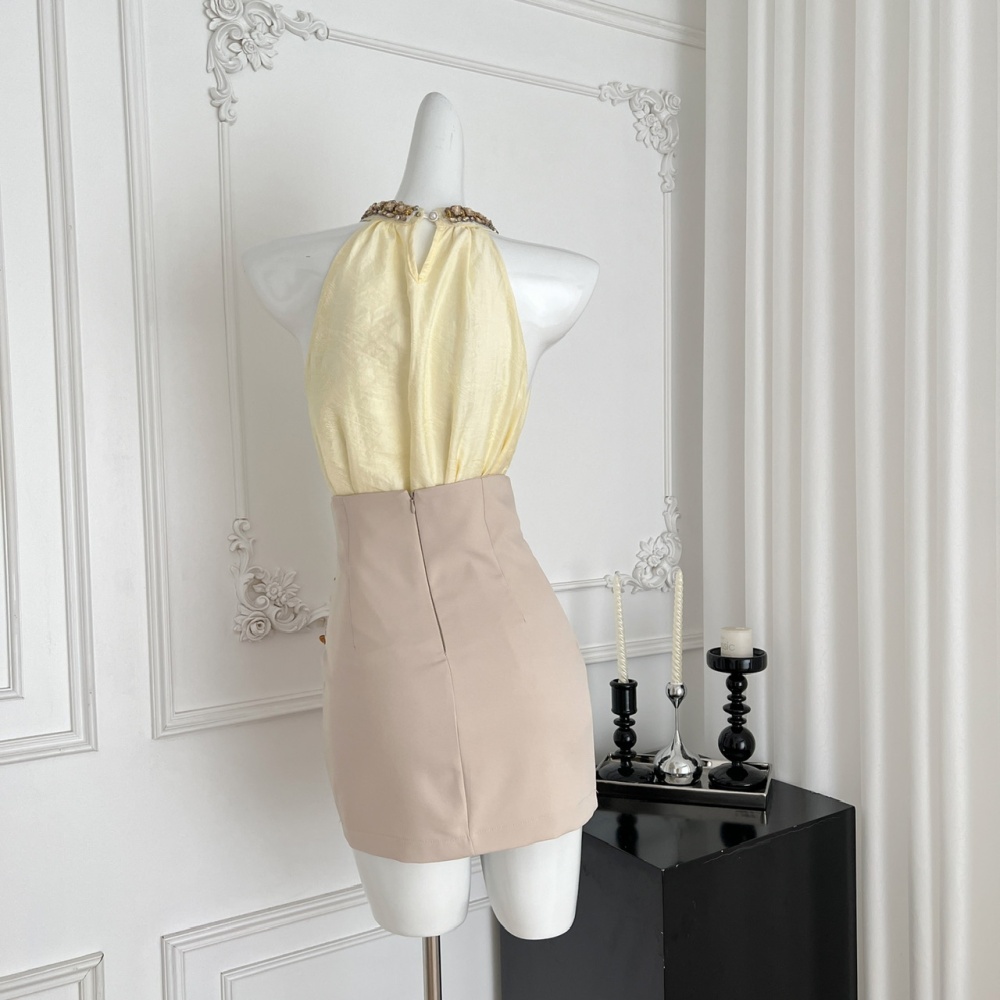 Chiffon skirt high waist tops 2pcs set for women