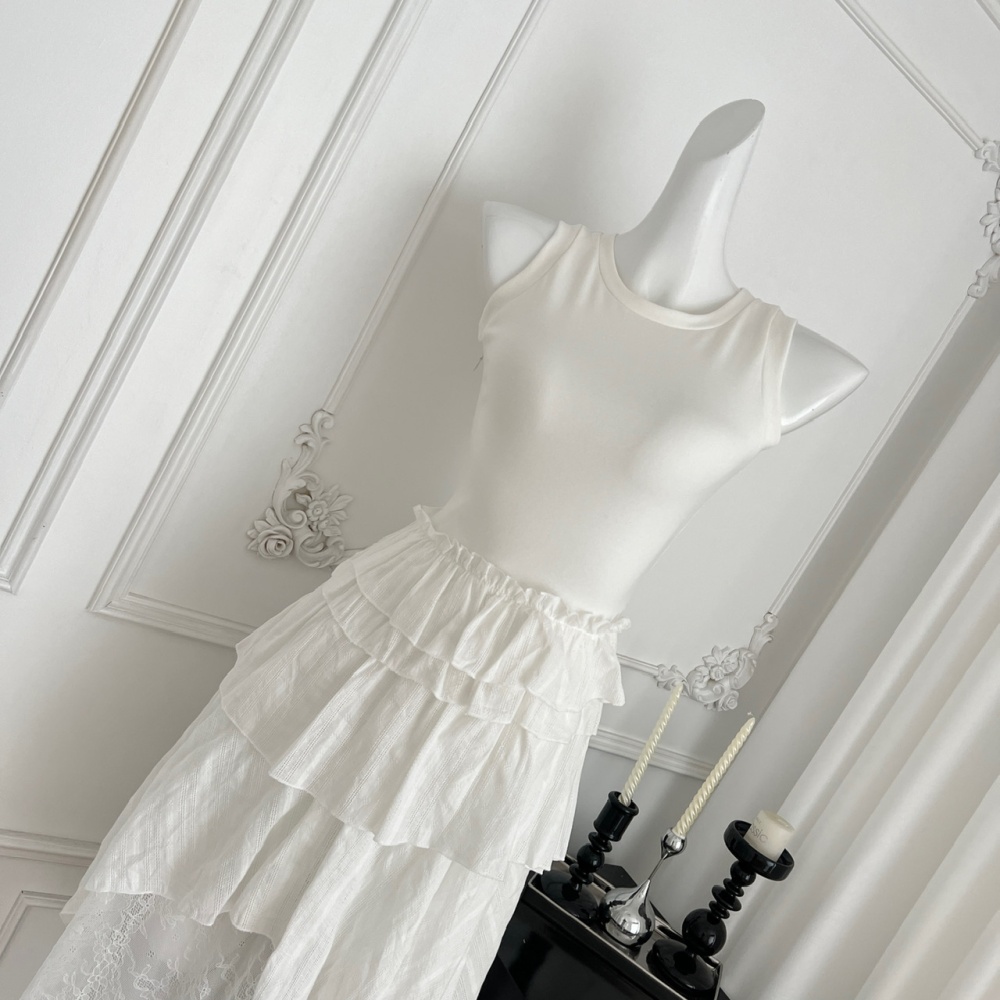 Pinched waist retro dress Casual France style vest