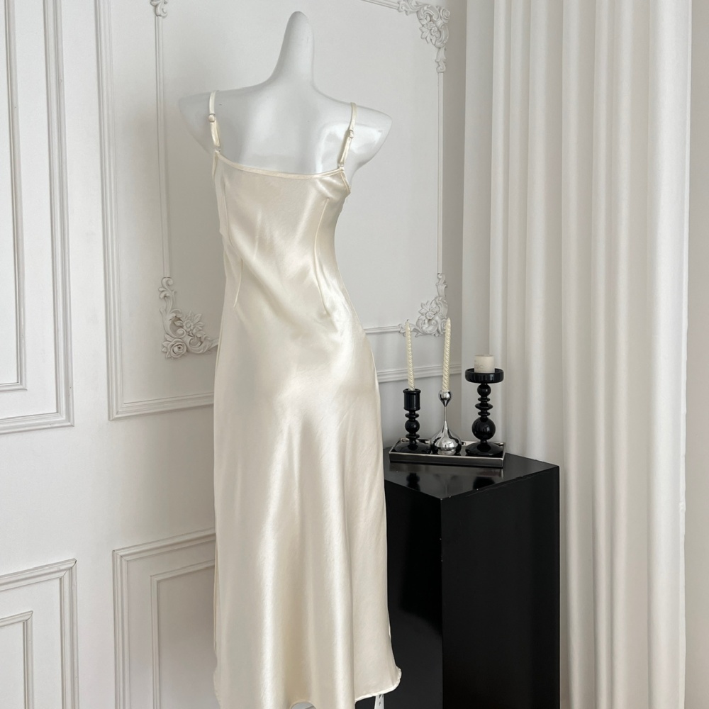 Sling satin formal dress France style dress for women