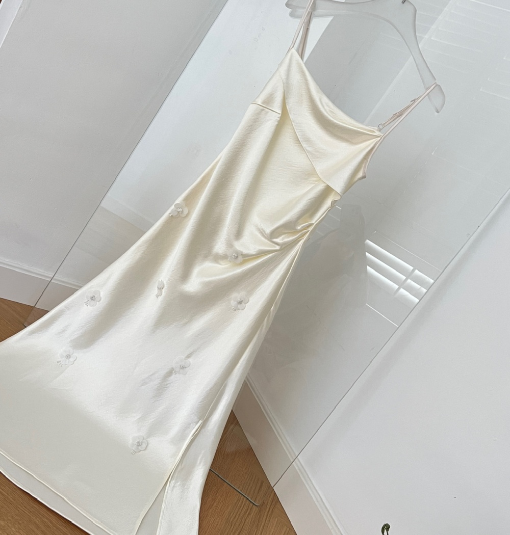 Sling satin formal dress France style dress for women