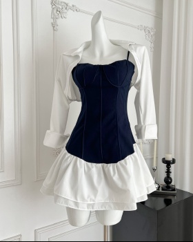 Flat shoulder dress sling shawl 2pcs set for women