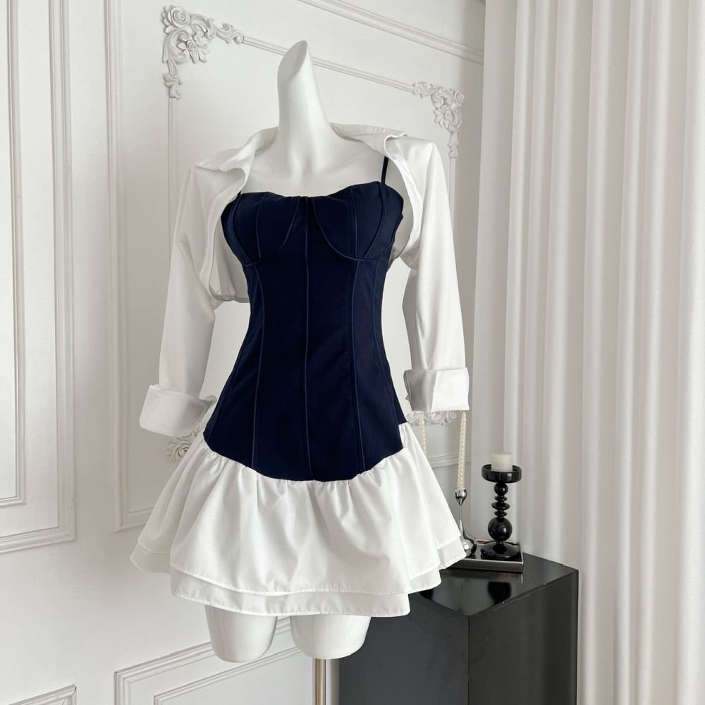 Flat shoulder dress sling shawl 2pcs set for women