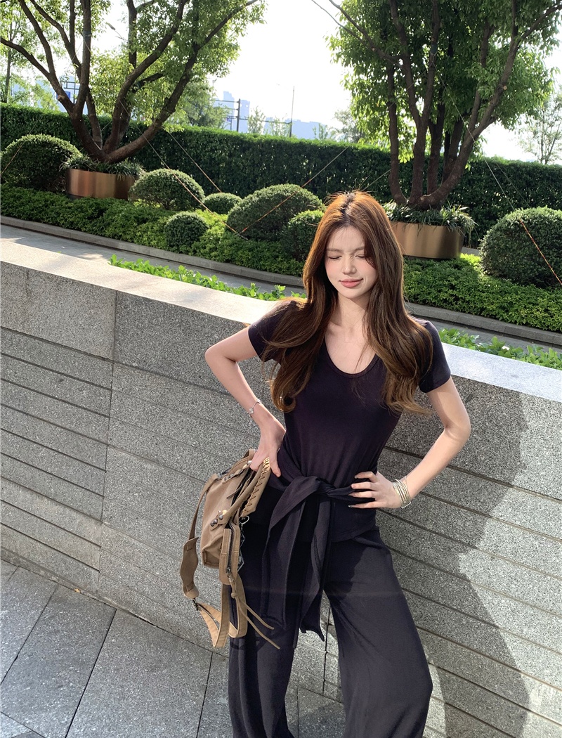 Cozy knitted long pants loose shawl 3pcs set for women