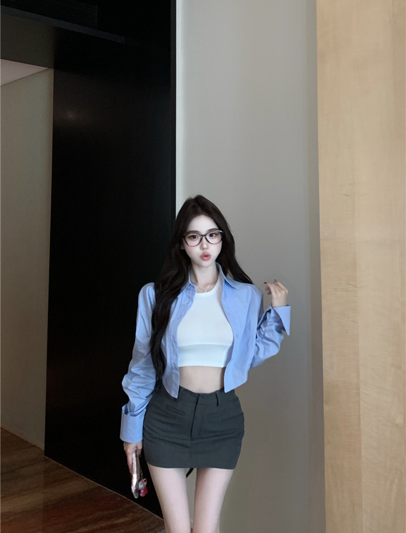 Spicegirl short skirt long sleeve business suit 3pcs set