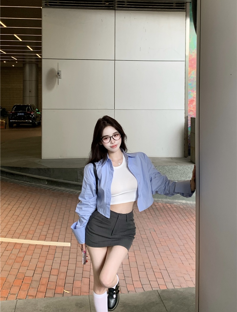 Spicegirl short skirt long sleeve business suit 3pcs set