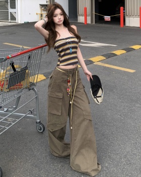 Halter vest wide leg work pants a set for women