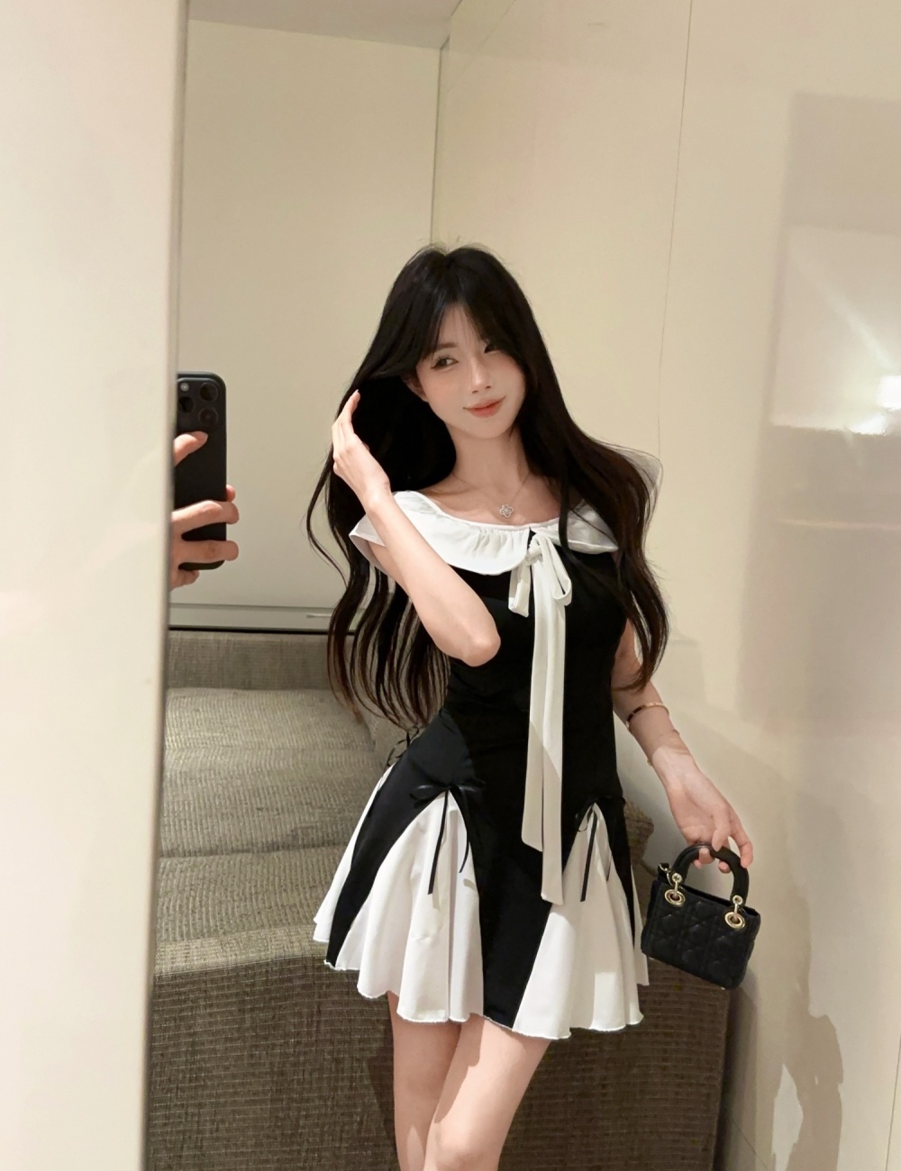 Repair waist big skirt fashion sexy dress for women