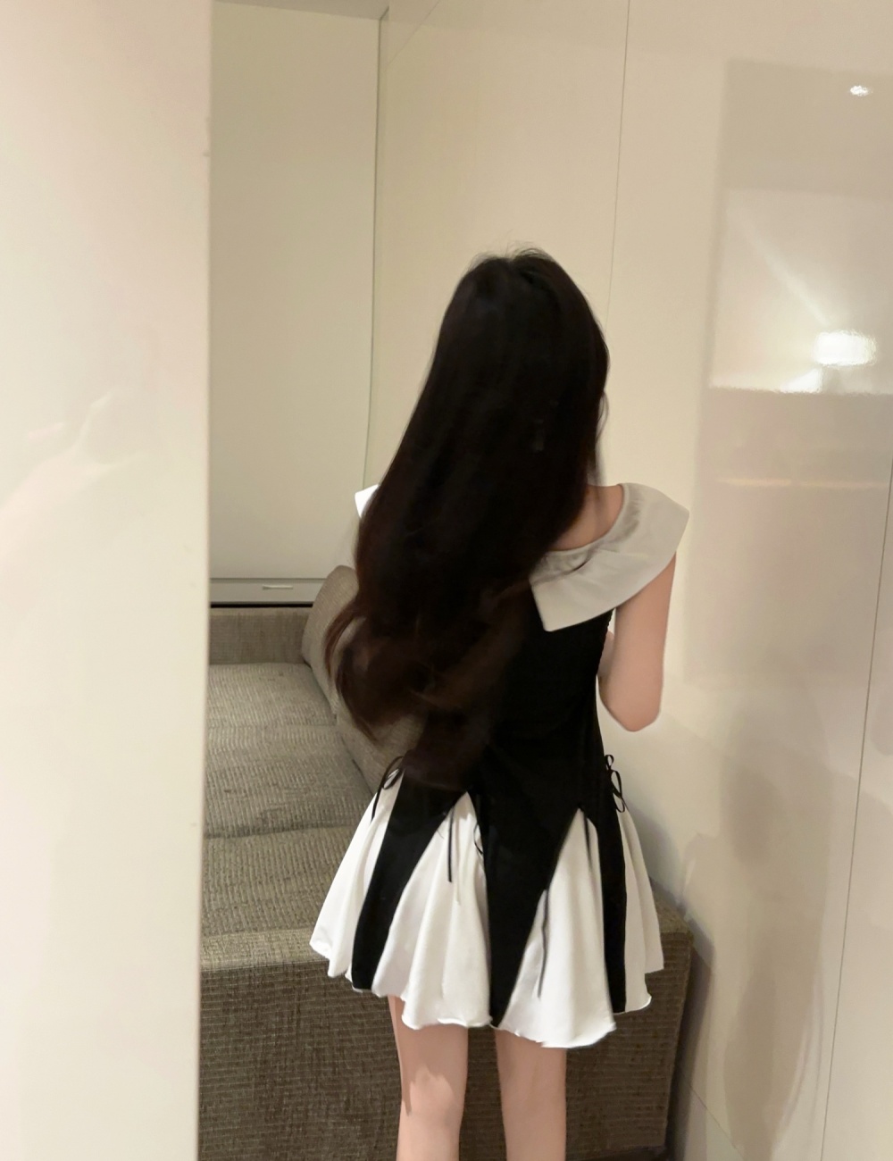 Repair waist big skirt fashion sexy dress for women