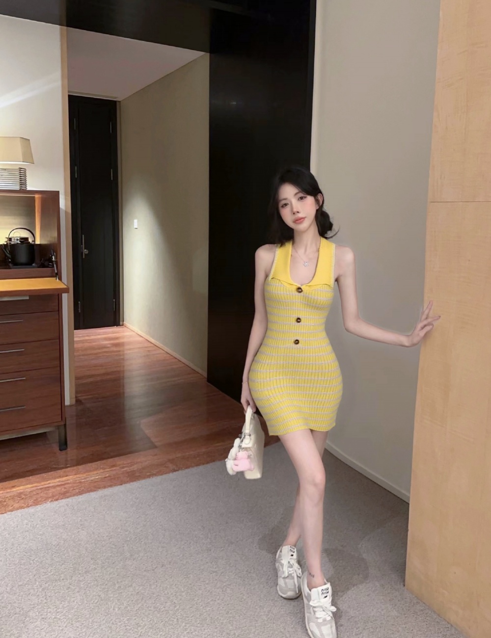 Fashion knitted sweet spicegirl dress for women