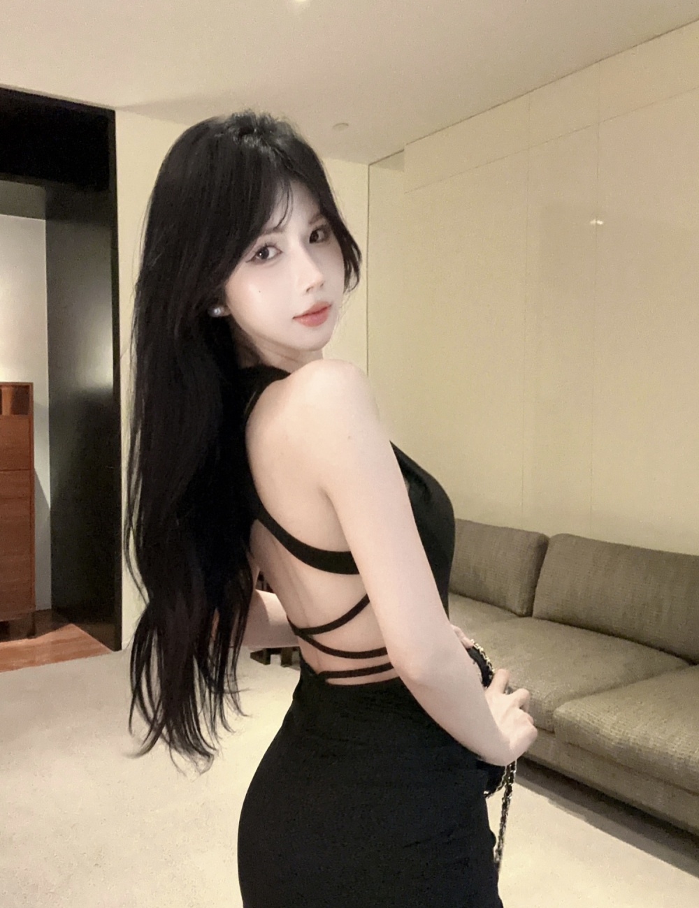 Package hip hollow tight pure fashion sexy dress for women