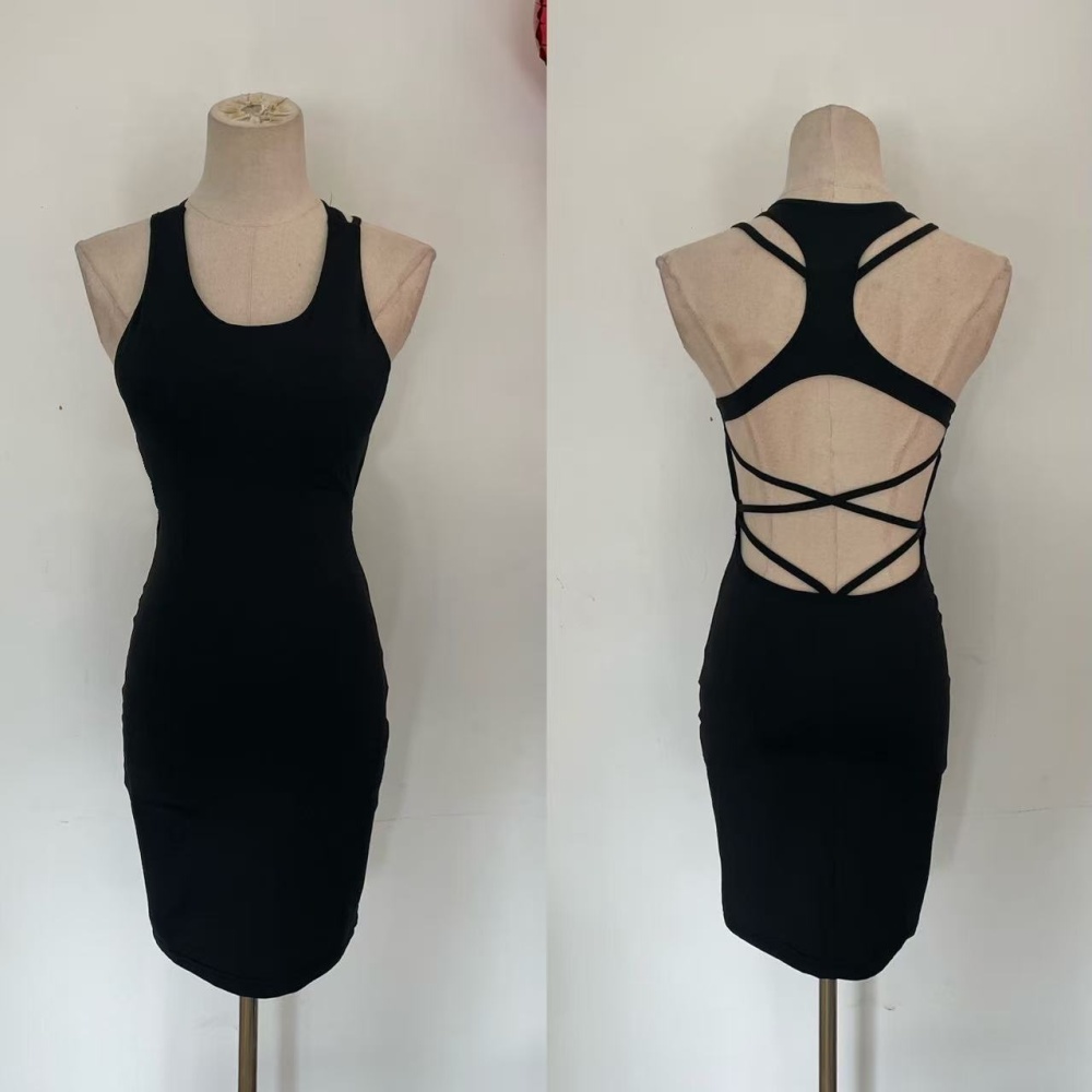 Package hip hollow tight pure fashion sexy dress for women