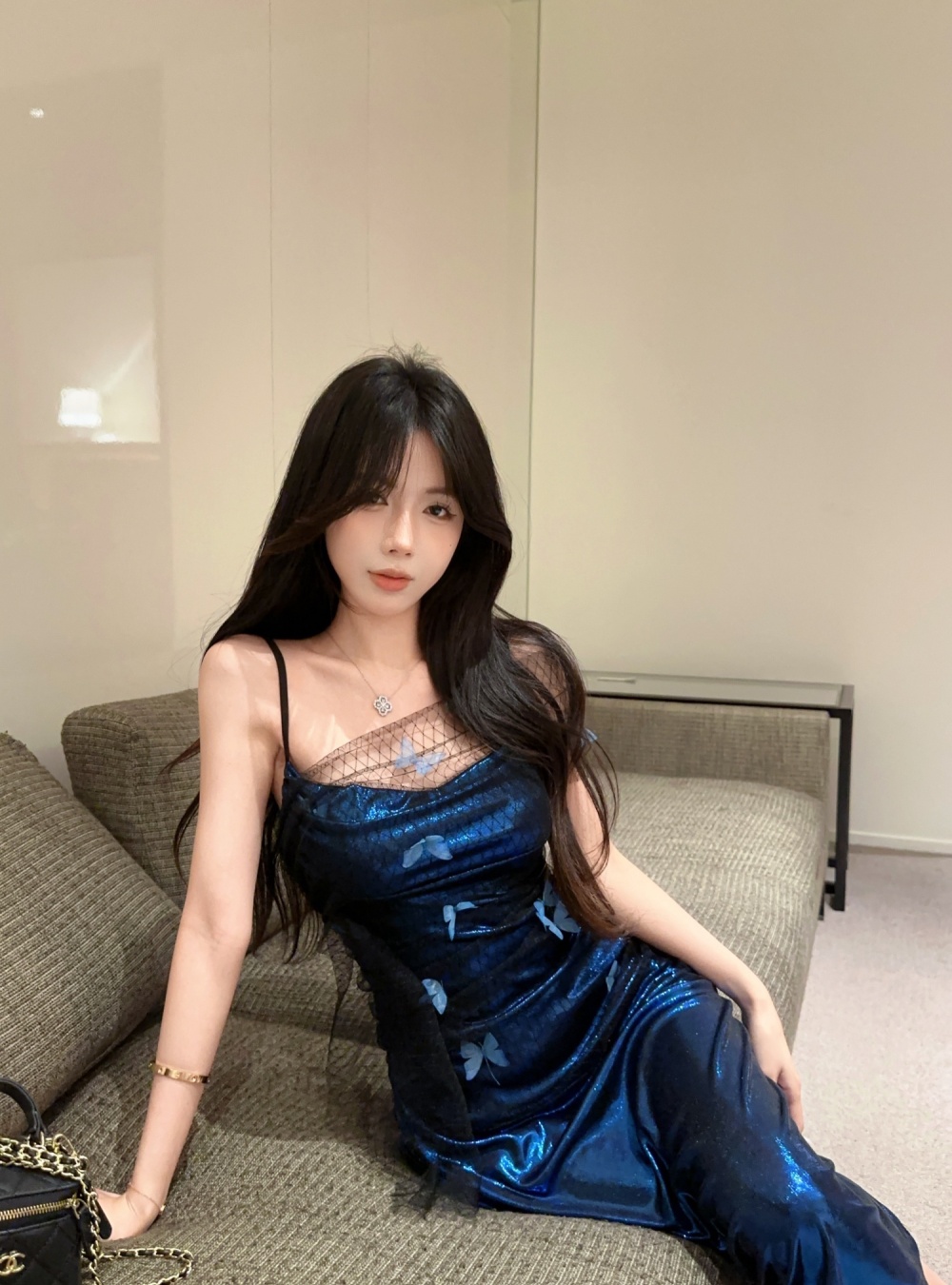 Sling fashion dress enticement long dress