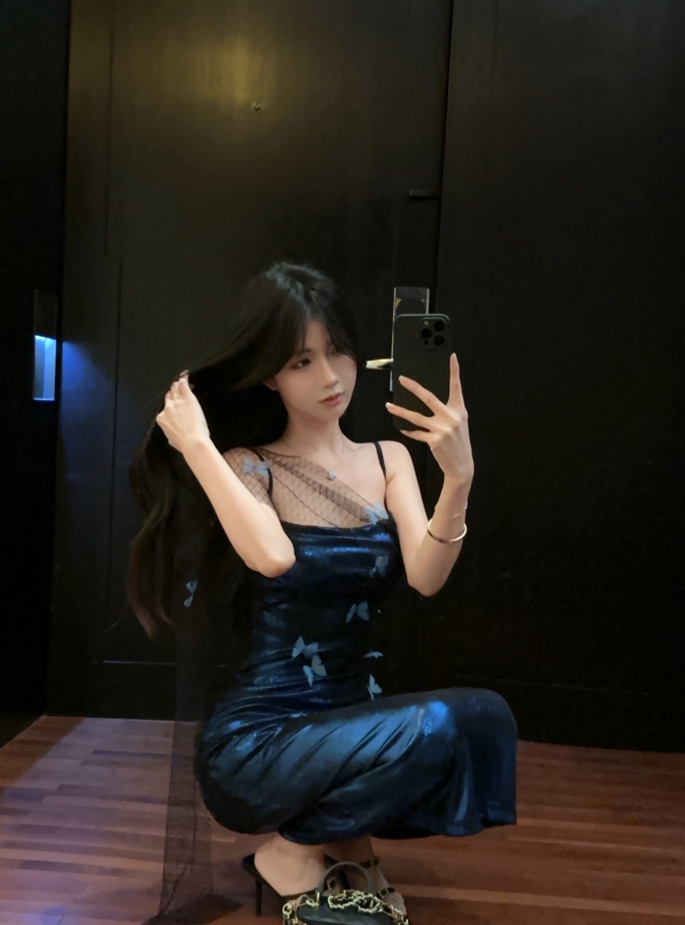 Sling fashion dress enticement long dress