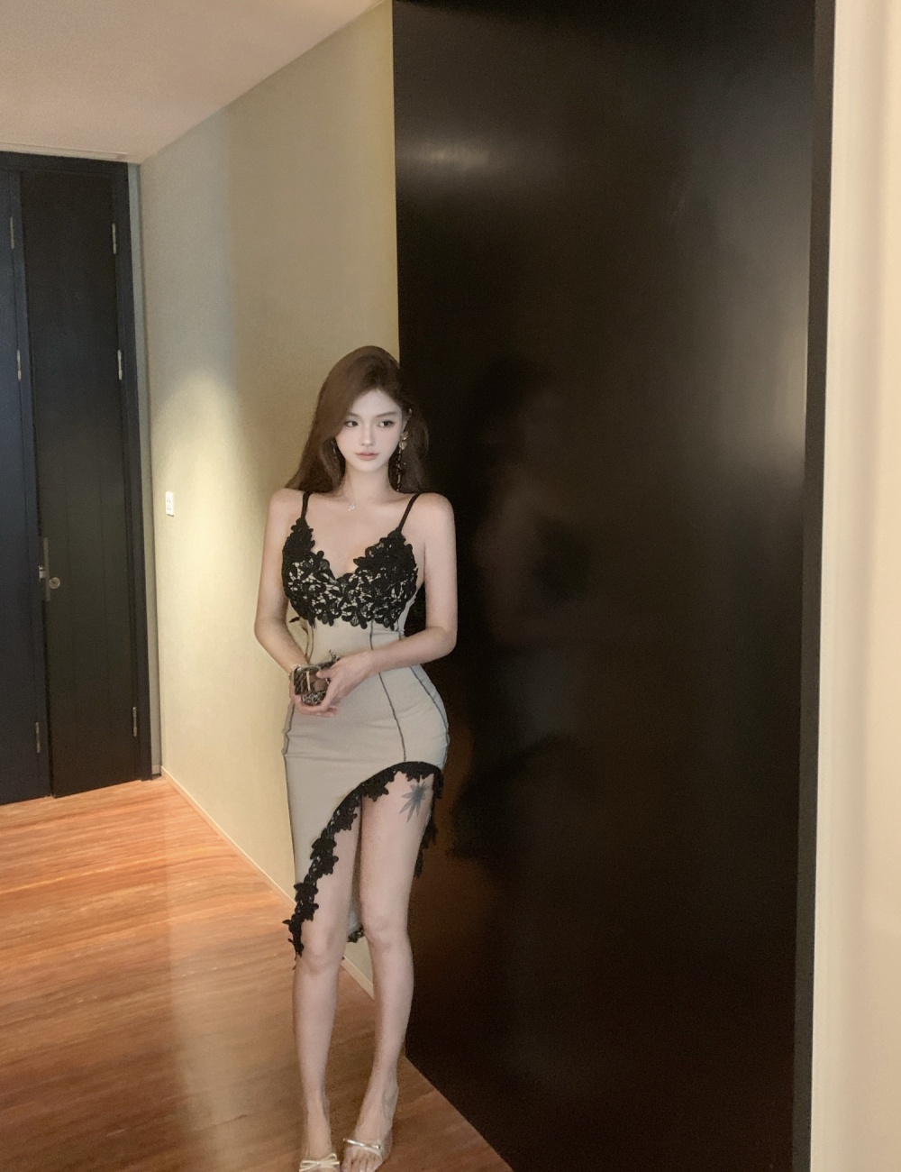Spicegirl long fashion sling lace slim dress for women