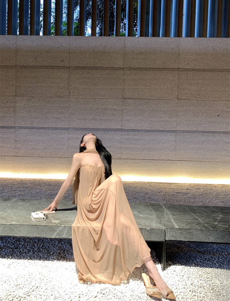 Streamer gauze dress sexy summer evening dress