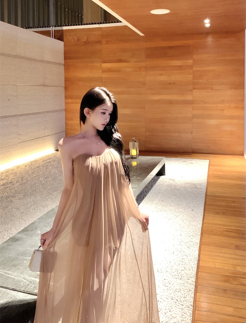 Streamer gauze dress sexy summer evening dress