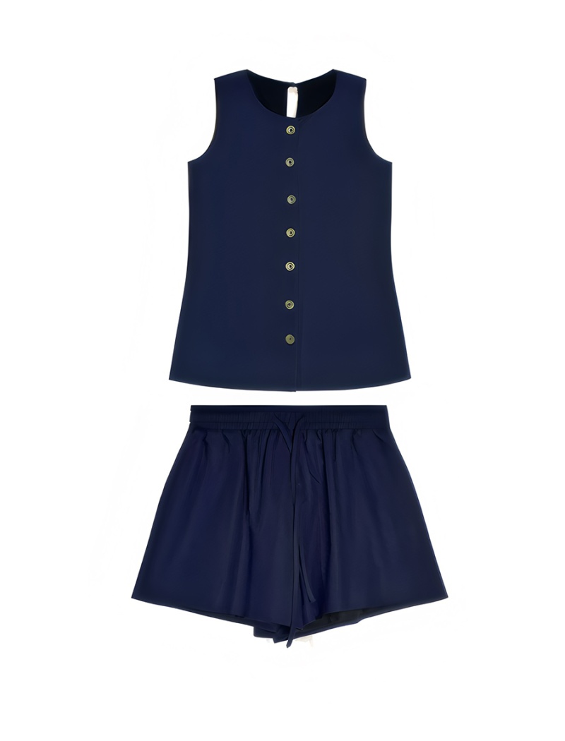 Lazy shorts spring waistcoat 2pcs set for women
