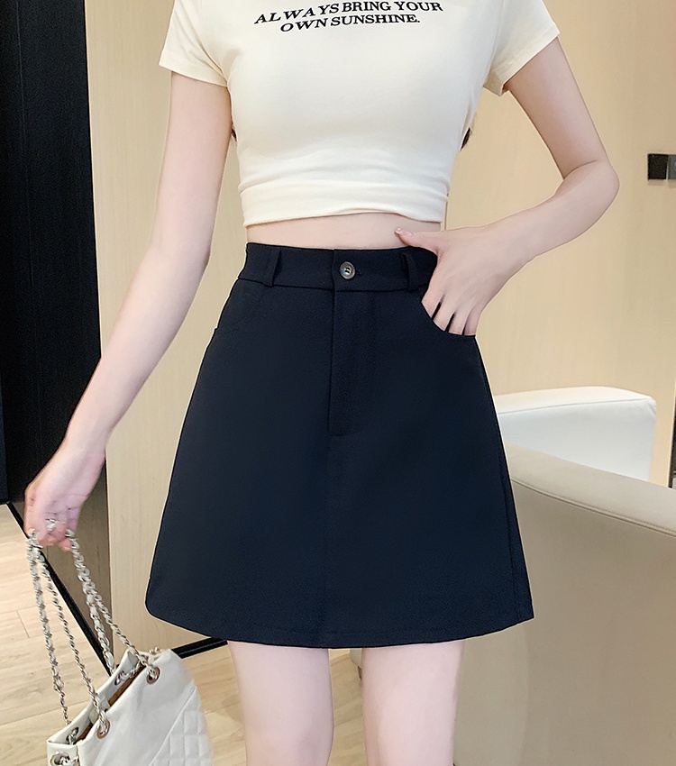 Pseudo-two spring skirt college style short skirt for women