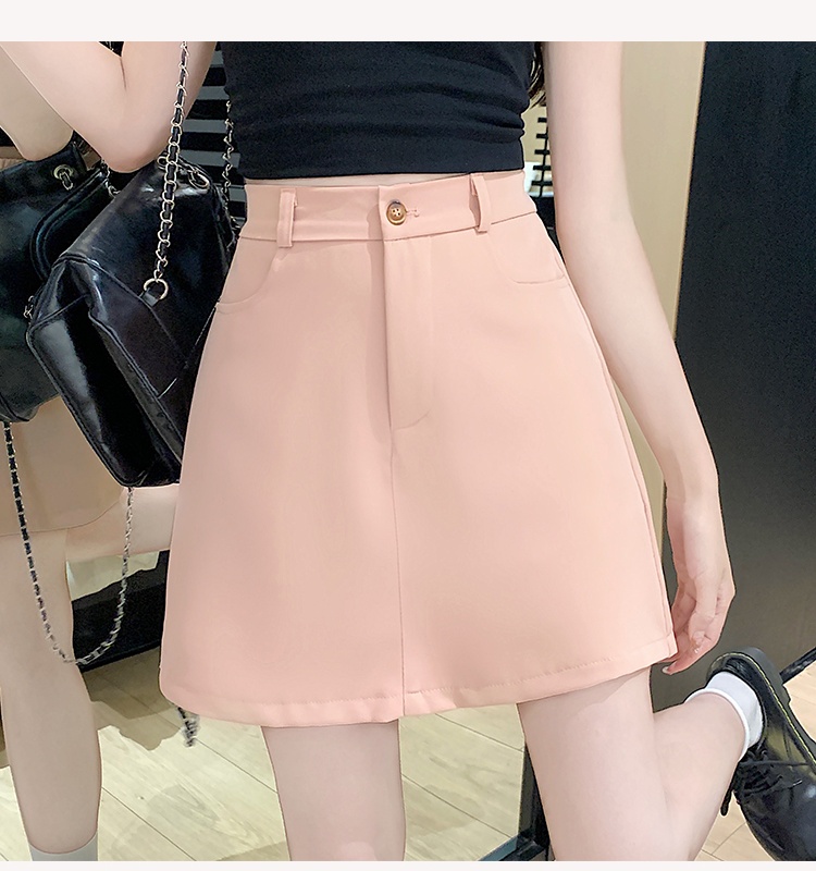 Pseudo-two spring skirt college style short skirt for women