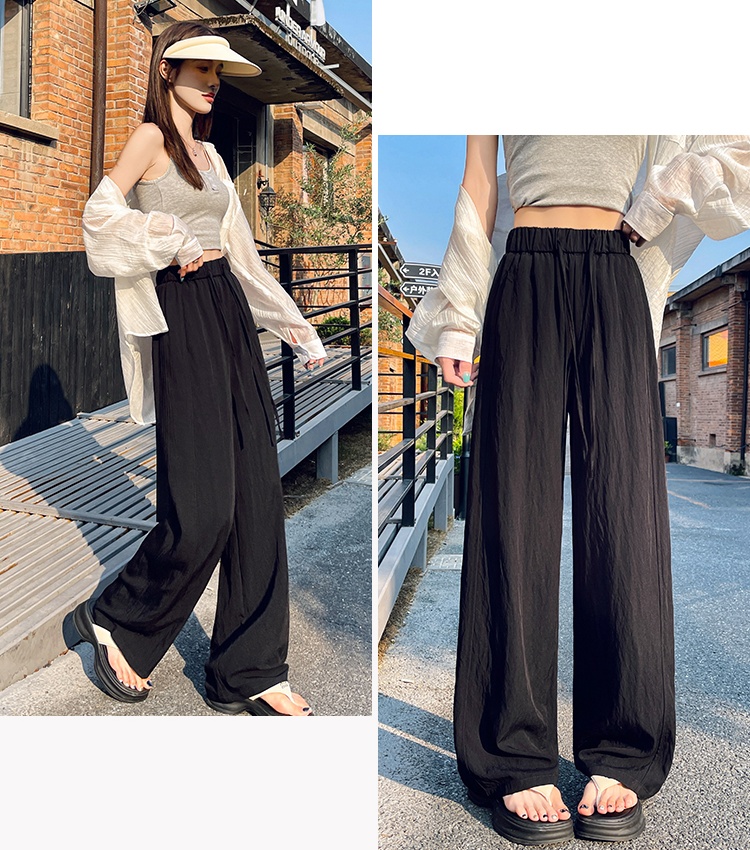 Drawstring all-match pants cotton loose long pants for women