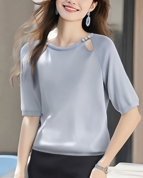 Knitted clavicle summer beading tops