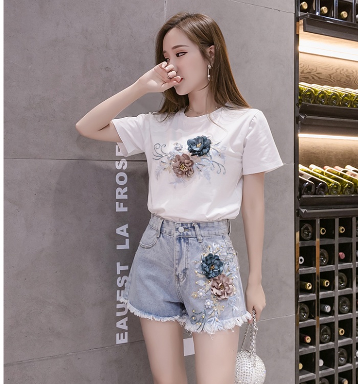 Short sleeve pure stereoscopic colors T-shirt