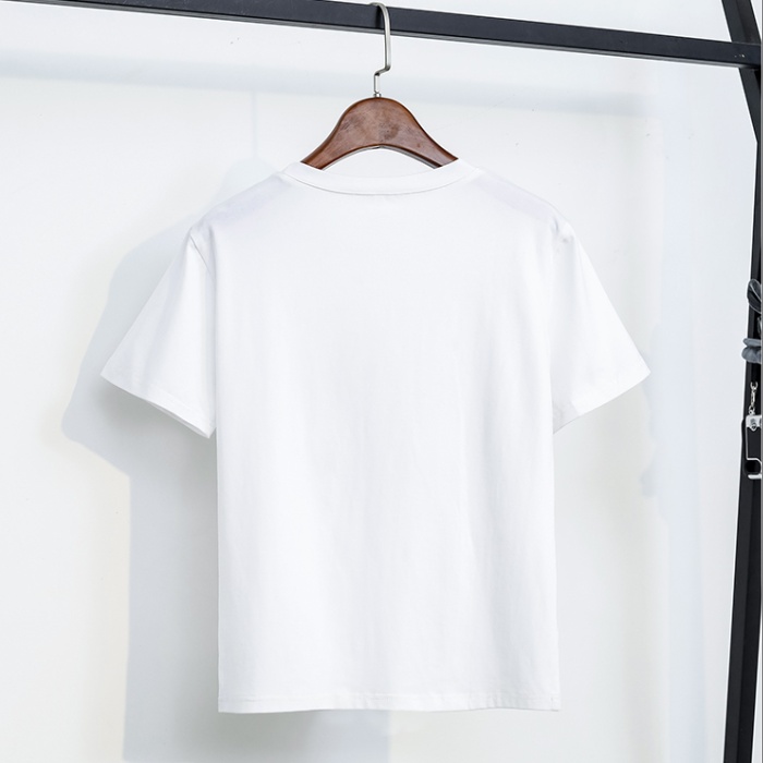 Short sleeve holes shorts denim summer T-shirt a set
