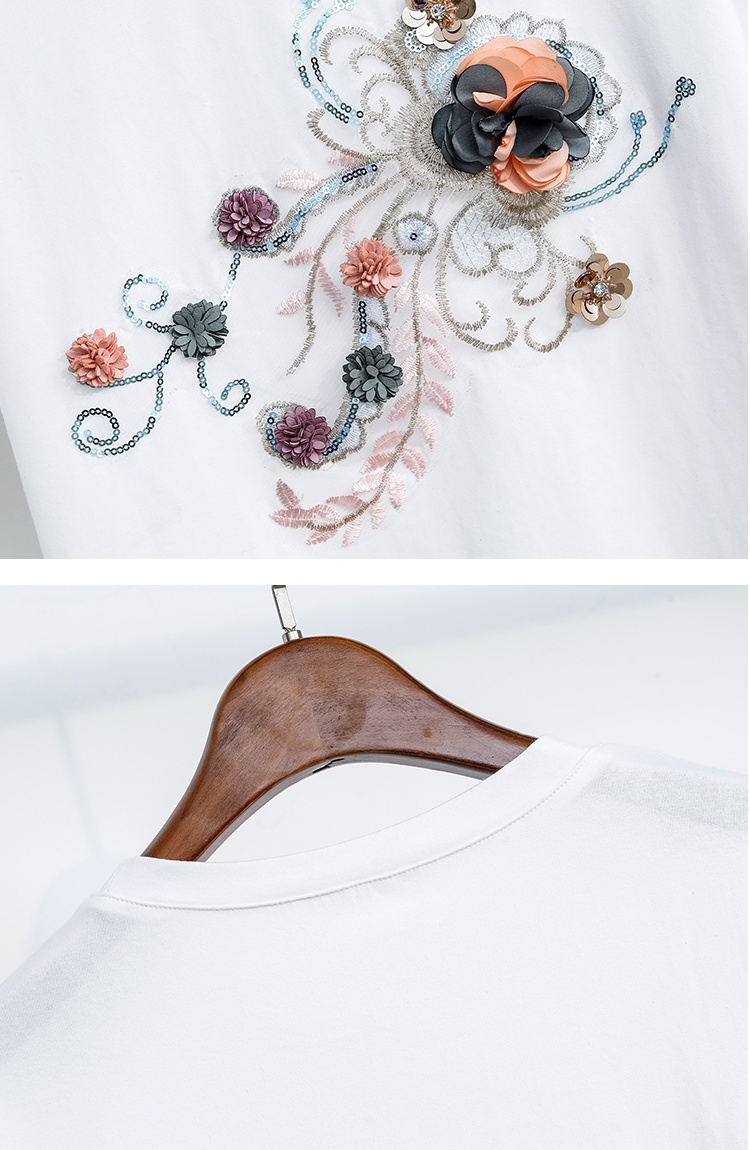 Short sleeve holes shorts denim summer T-shirt a set