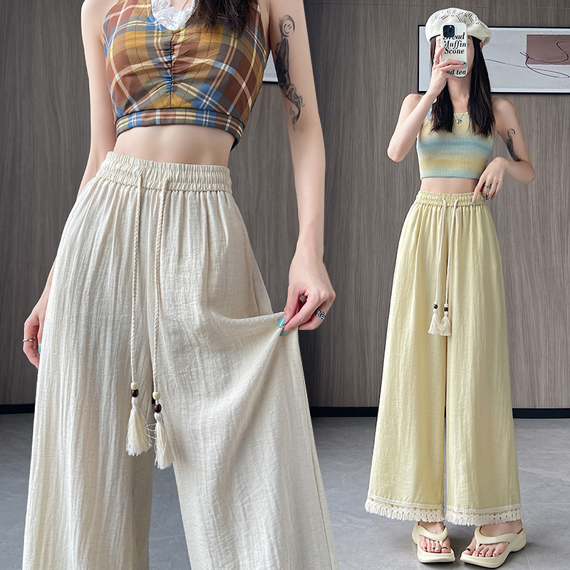Straight wide leg pants nine tenths casual pants for women