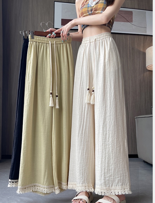 Straight wide leg pants nine tenths casual pants for women