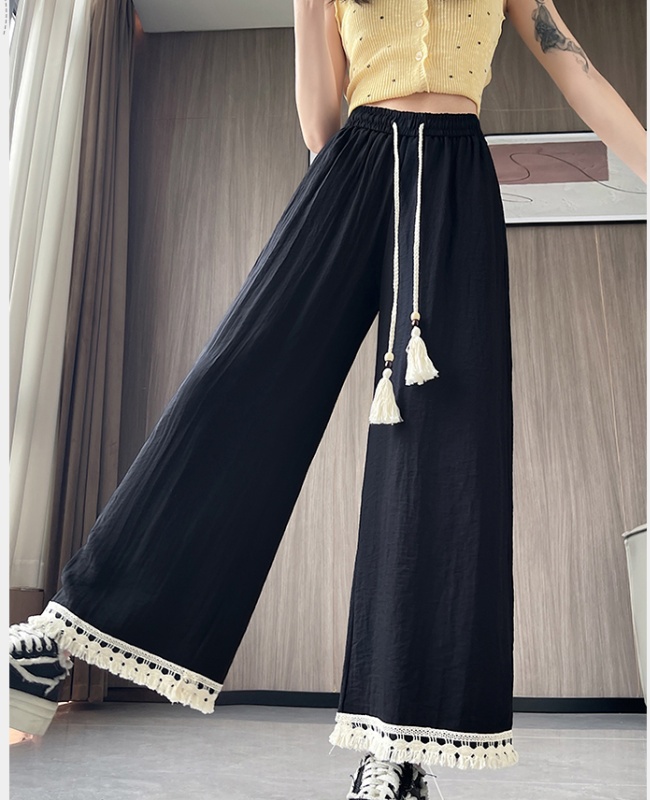 Straight wide leg pants nine tenths casual pants for women
