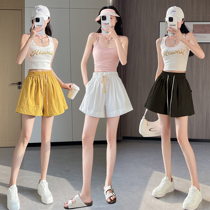 Sports slim Korean style loose summer wide leg shorts for women