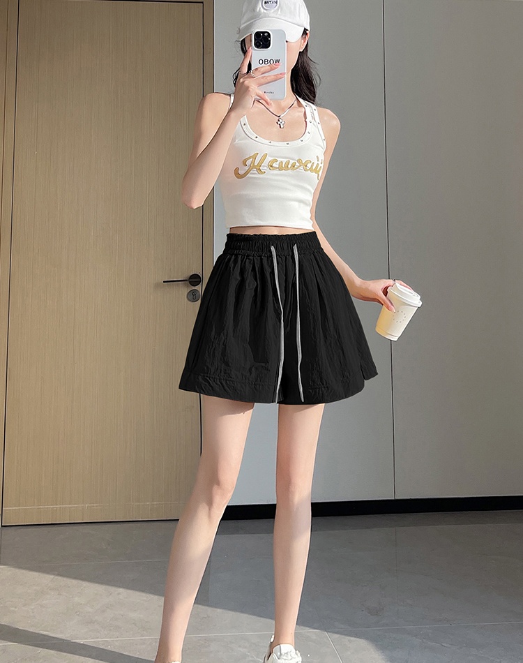 Sports slim Korean style loose summer wide leg shorts for women