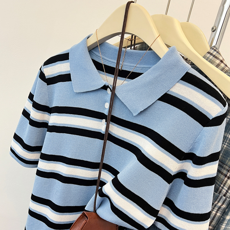 Ice silk summer T-shirt loose tops for women