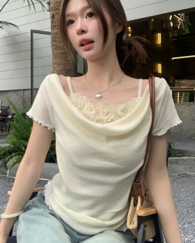France style tops short sleeve sweater for women