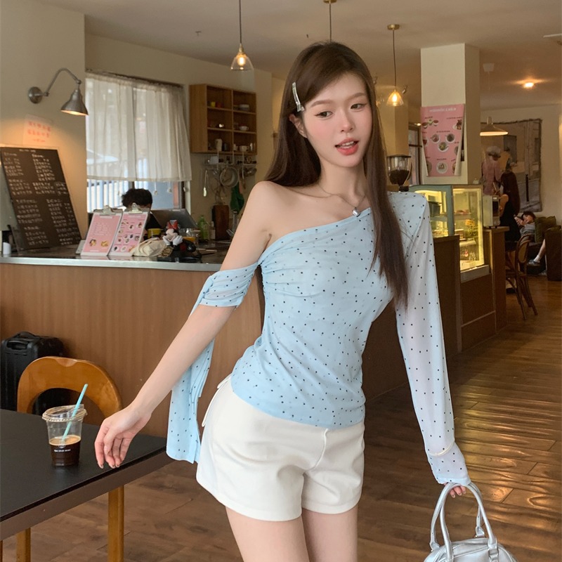 Enticement gauze tops sexy T-shirt for women