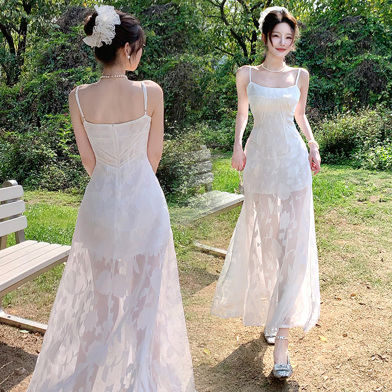Pinched waist dress France style tops 2pcs set for women