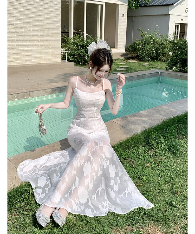 Pinched waist dress France style tops 2pcs set for women