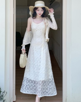 Temperament slim coat large yard enticement dress a set