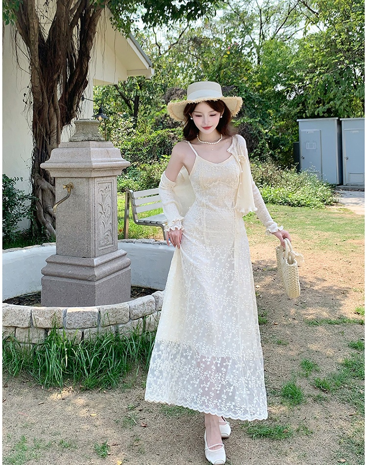 Temperament slim coat large yard enticement dress a set