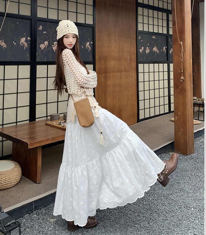 Knitted long sleeve smock fashion summer vest 3pcs set